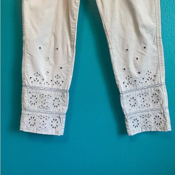 Anthropologie The Wanderer Eyelet Utility Pants Light Green Women's 27p - Picture 4 of 10